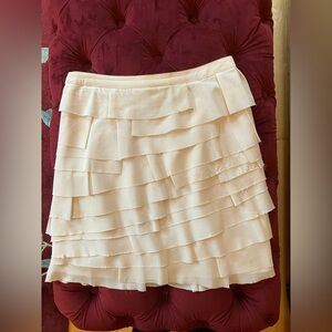 Forever 21 Cream Bubble Mini Skirt with Ruffled Tiers